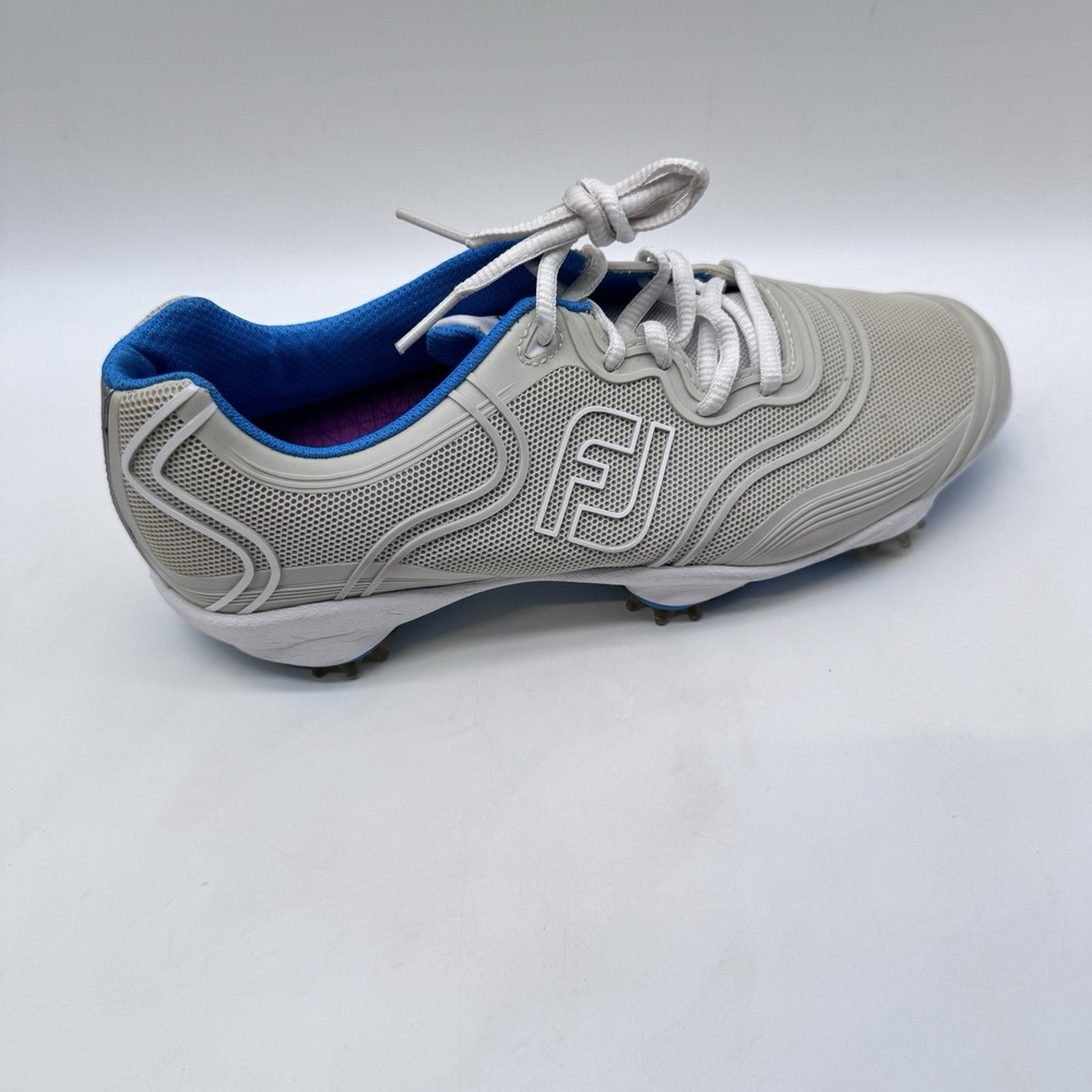 FootJoy Aspire Shoes Womens 7.5 M Golf Cleats Sneakers 98895 Beige White Blue